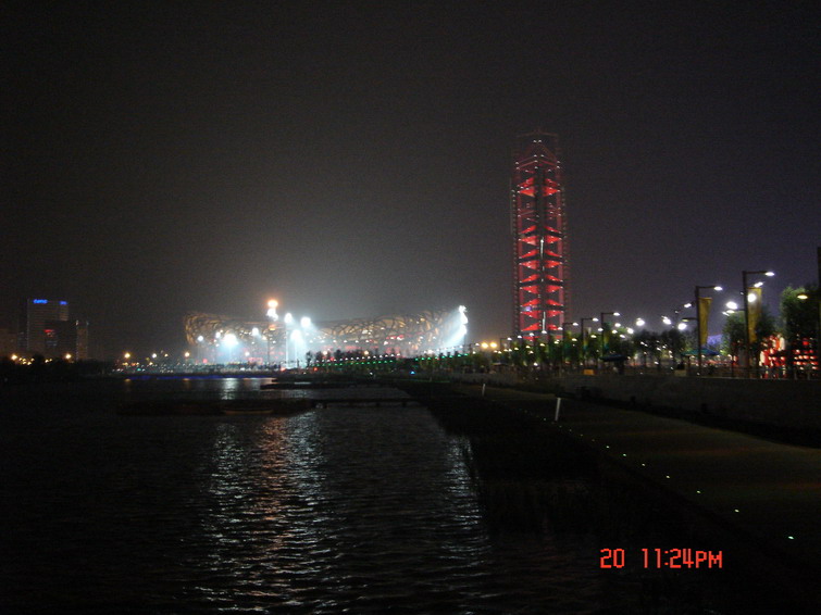 夜幕下的鸟巢，再见！